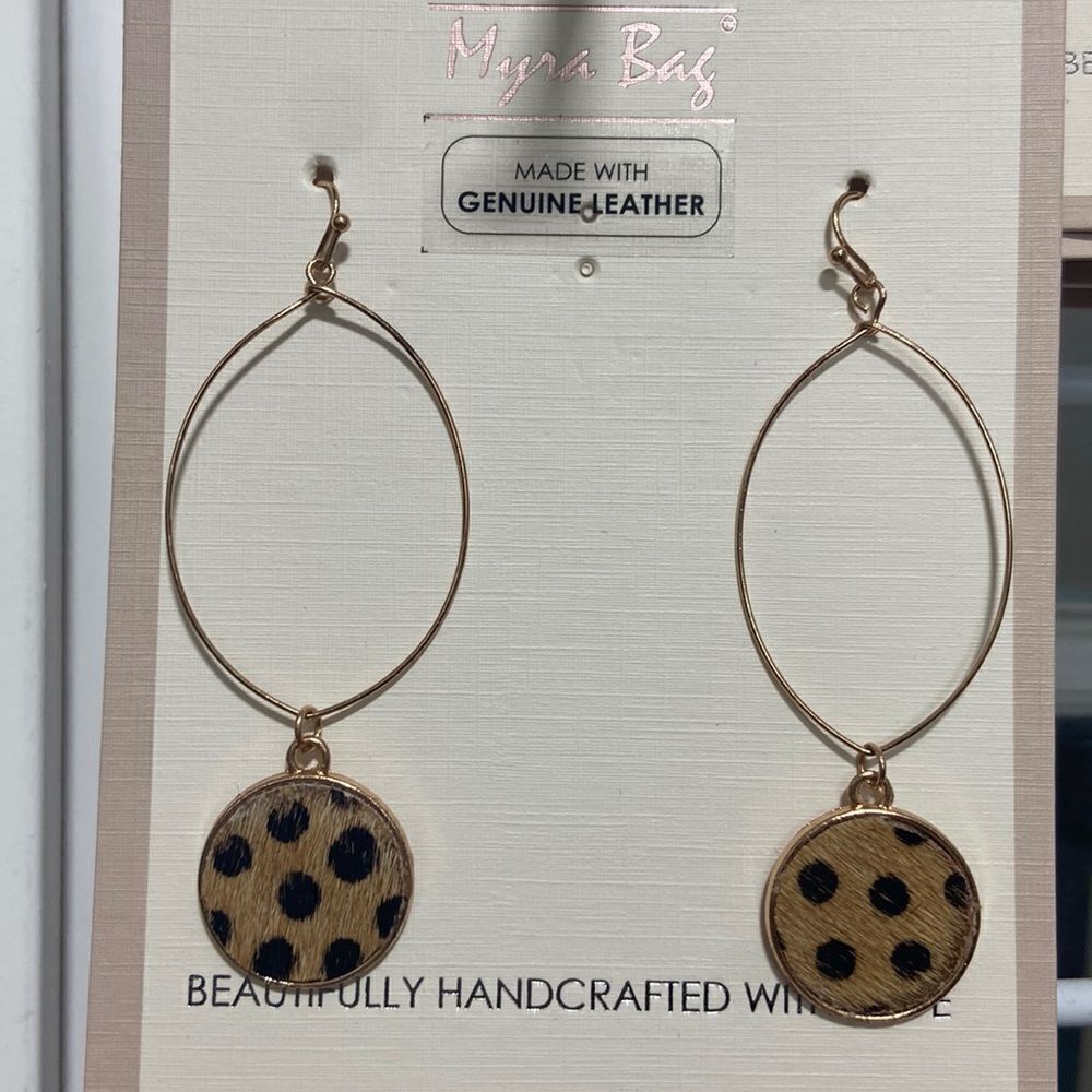 Genuine leather earrings